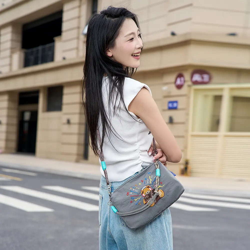 Japanese Embroidered Waterproof Shoulder Bag for Women - Image 9