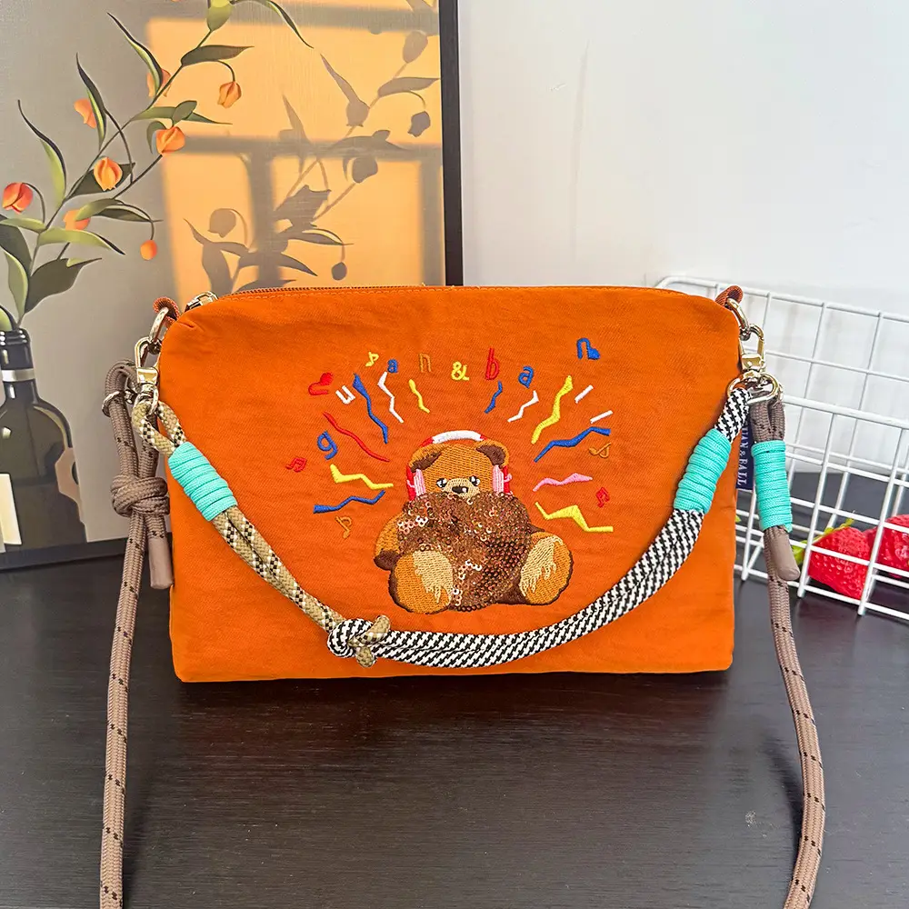Japanese Embroidered Waterproof Shoulder Bag for Women - Image 4