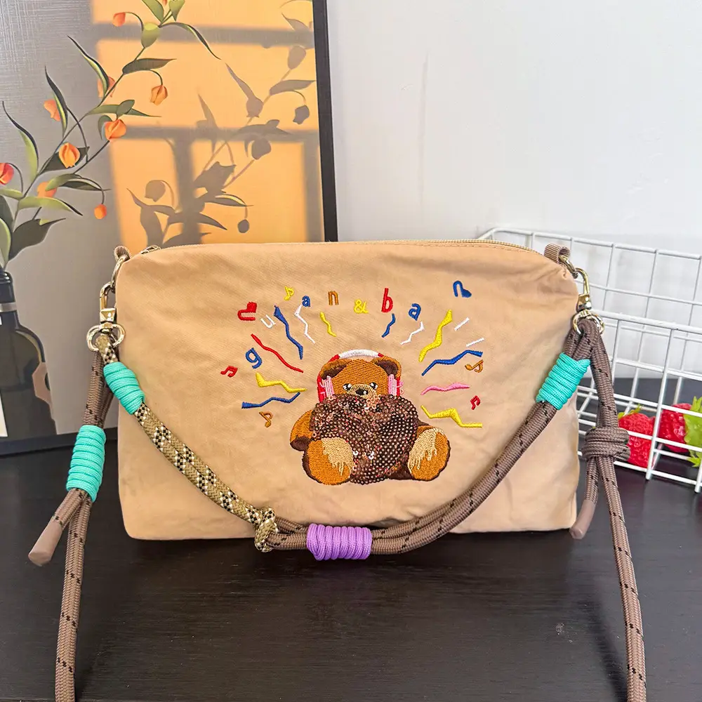 Japanese Embroidered Waterproof Shoulder Bag for Women - Image 5