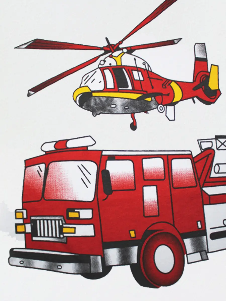 2025 Cotton Helicopter T-Shirt for Boys White - Image 6