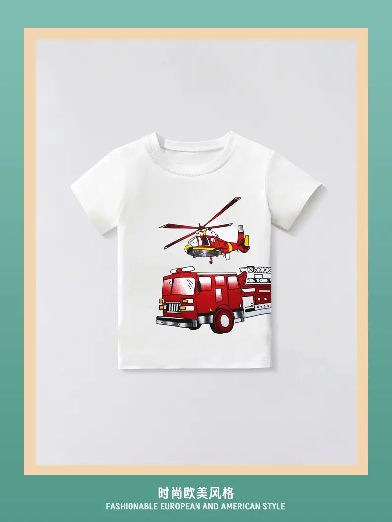 2025 Cotton Helicopter T-Shirt for Boys White — feature 2