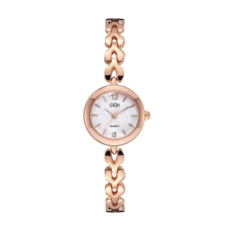 Gold Quartz Watch for Women with Chain Strap - Image 9