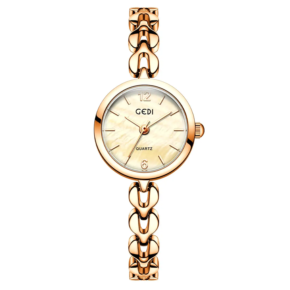 Gold Quartz Watch for Women with Chain Strap - Image 2