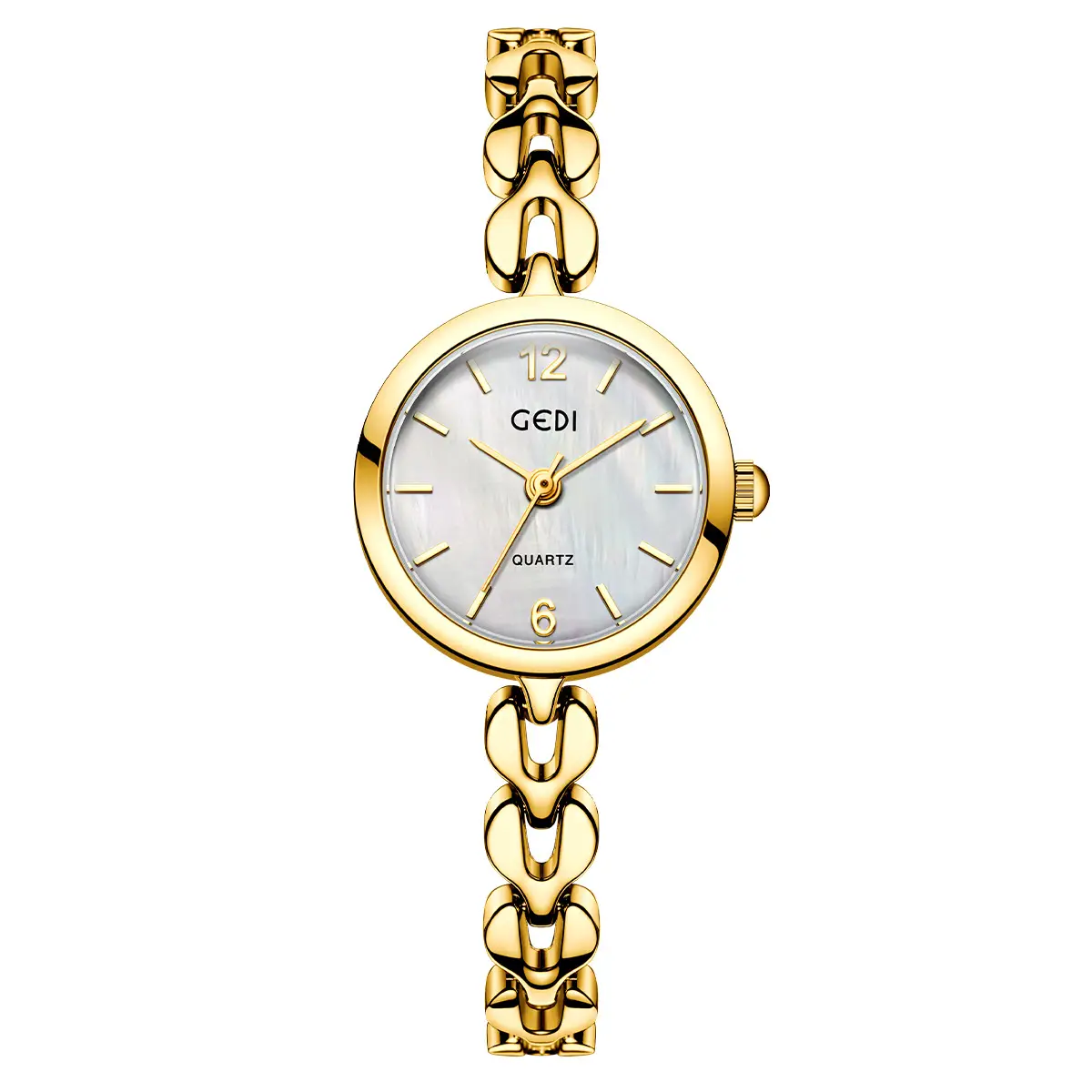 Gold Quartz Watch for Women with Chain Strap - Image 3
