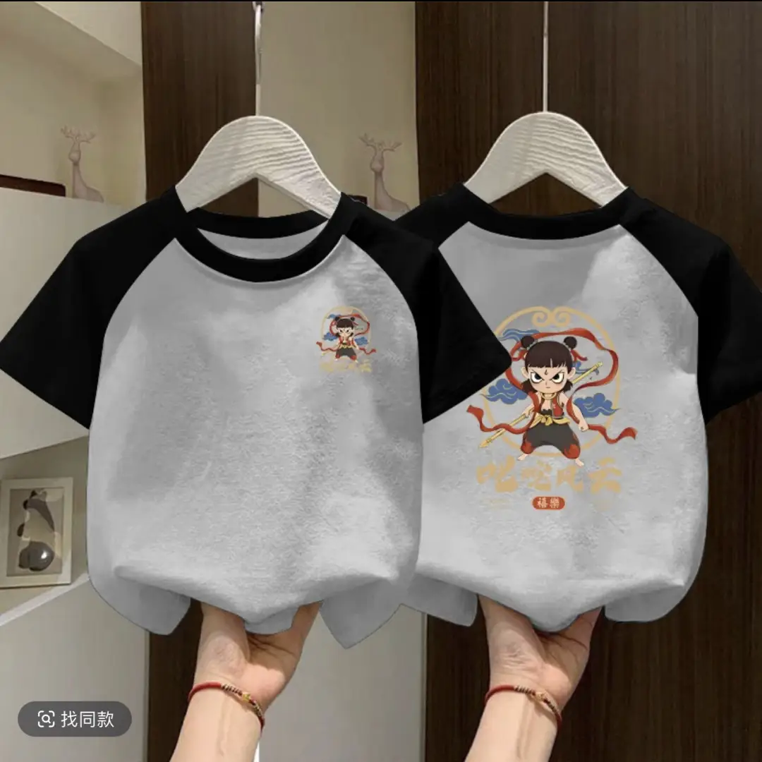 Pure Cotton Boys Nezha T-Shirt Medium Large 2025 - Image 4