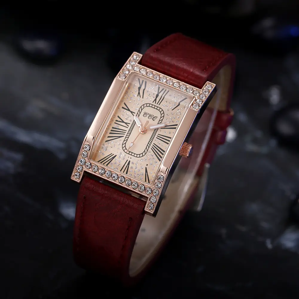 Luxury Square Watch for Girls with Diamond & Roman Numeral Design - Image 9