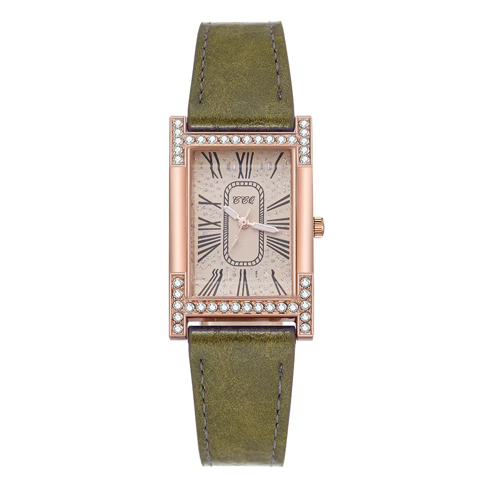 Luxury Square Watch for Girls with Diamond & Roman Numeral Design - Image 11