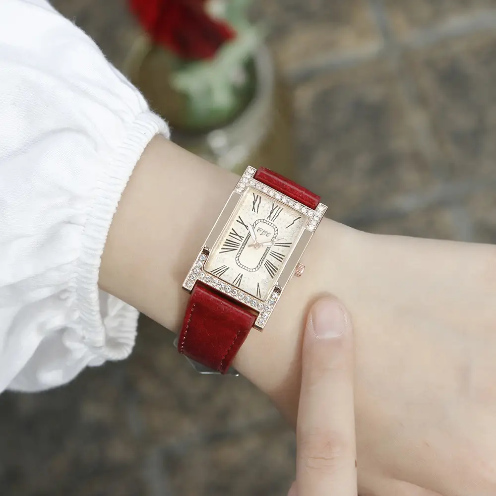Luxury Square Watch for Girls with Diamond & Roman Numeral Design — feature 7