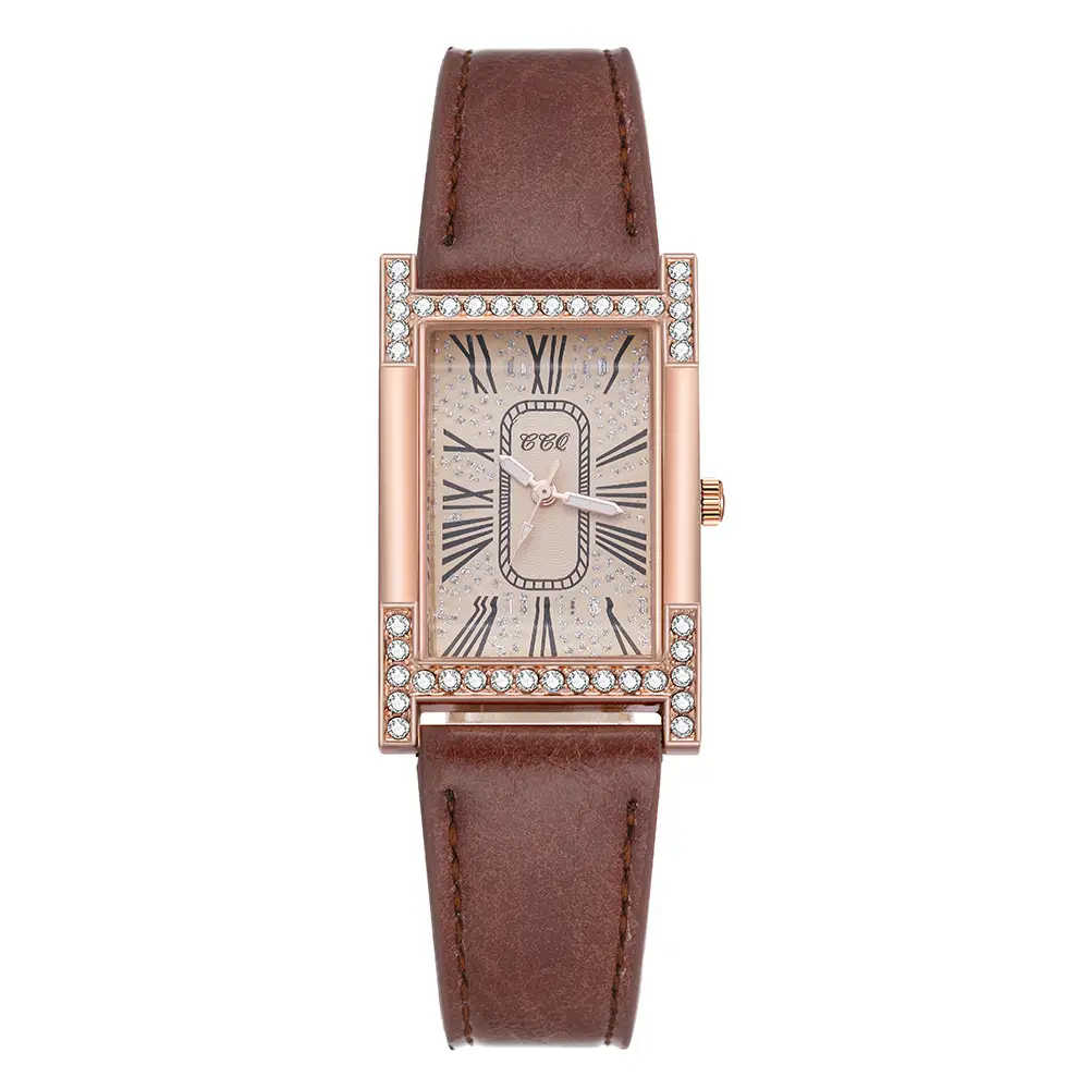 Luxury Square Watch for Girls with Diamond & Roman Numeral Design - Image 6