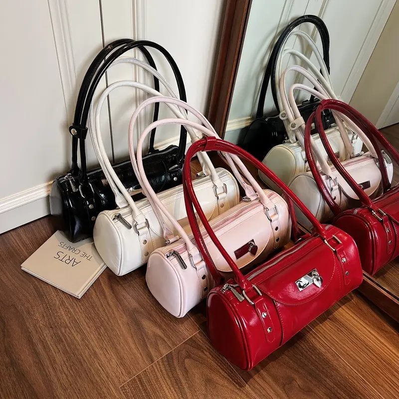 2025 Retro Women Handbags Red Black White - Image 5