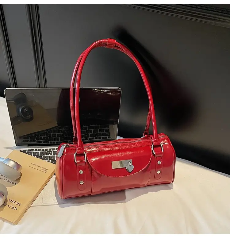 2025 Retro Women Handbags Red Black White - Image 3