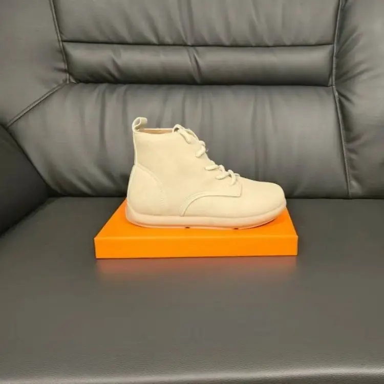 Women's Cream Lace-Up High-Top Boots 2025