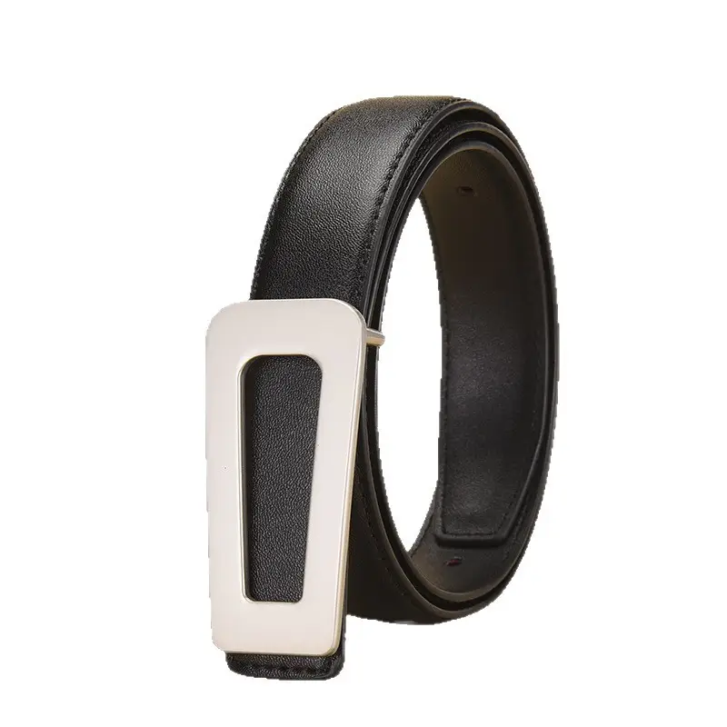 New Women's Black Leather Belt with White Case - Image 8