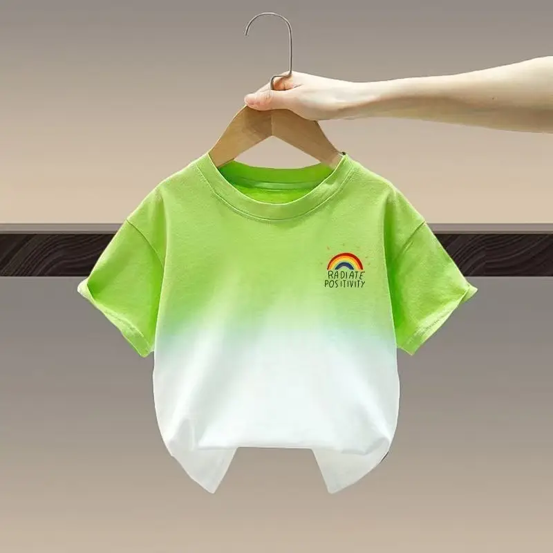 Boys Green Gradient T-Shirt 2025 Short Sleeve - Image 10