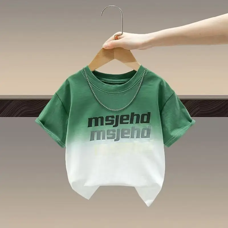 Boys Green Gradient T-Shirt 2025 Short Sleeve - Image 11