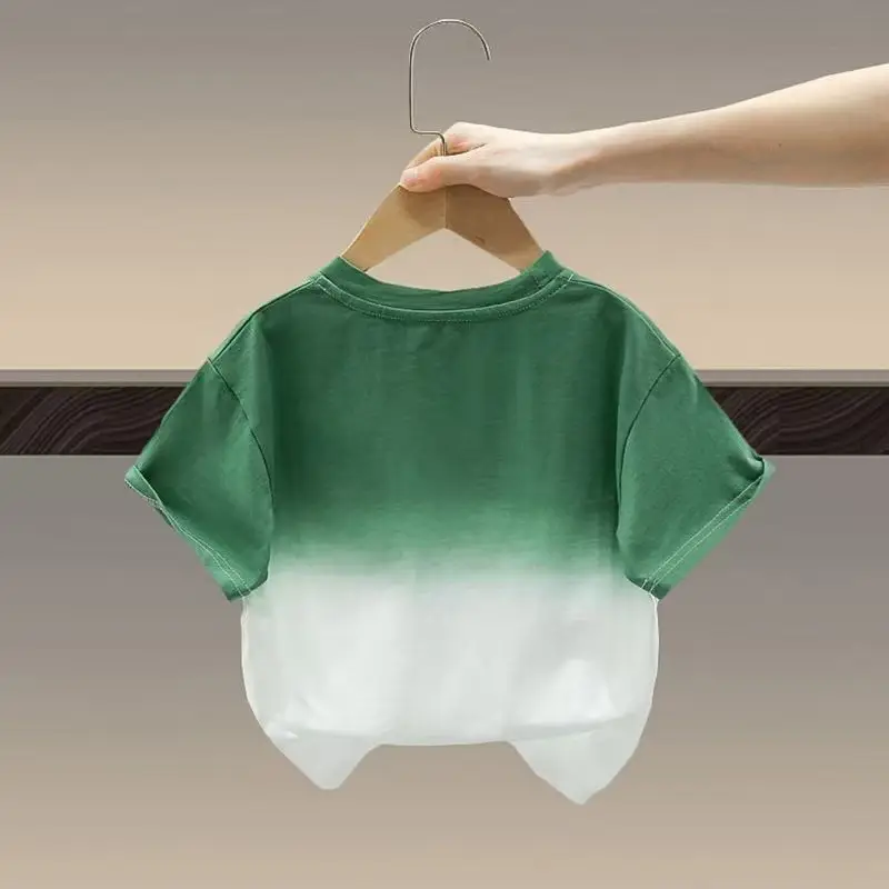 Boys Green Gradient T-Shirt 2025 Short Sleeve — feature 9