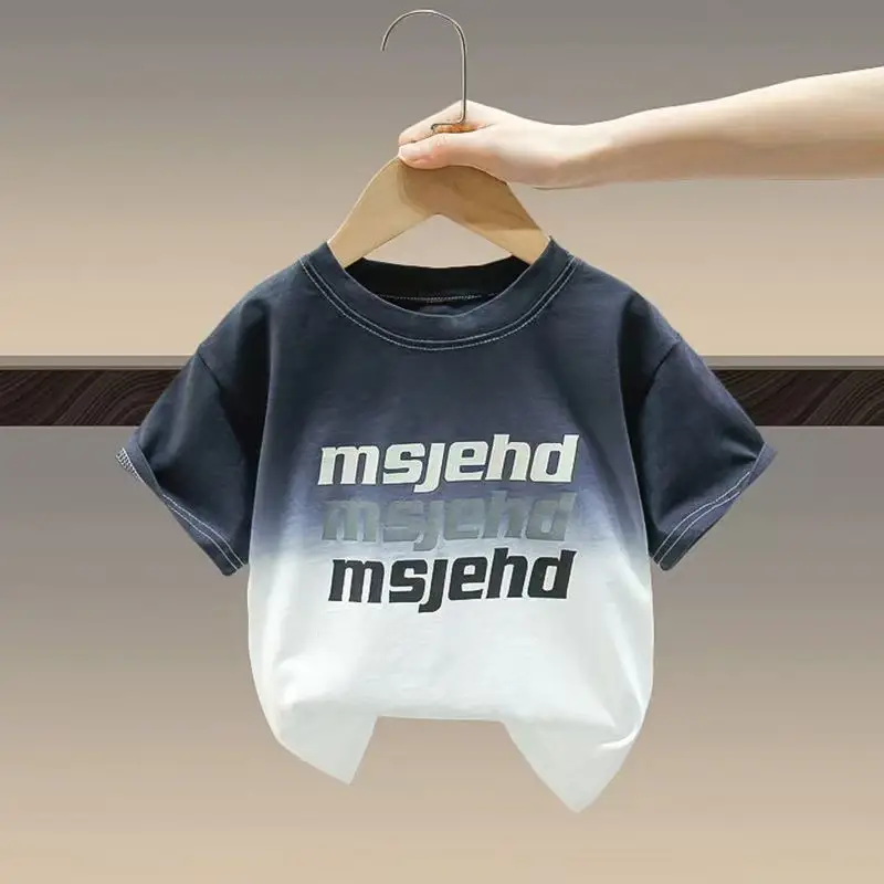 Boys Green Gradient T-Shirt 2025 Short Sleeve - Image 2