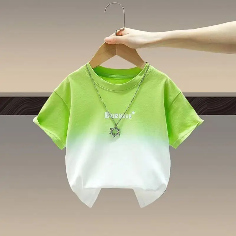Boys Green Gradient T-Shirt 2025 Short Sleeve - Image 4