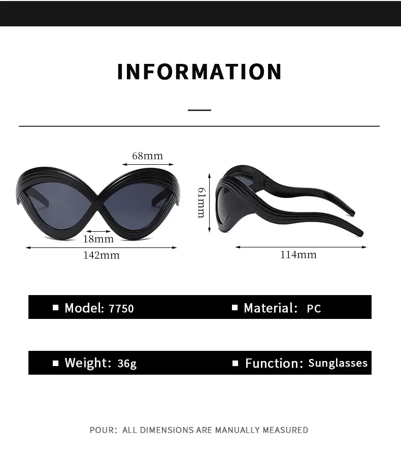 Spoen Butterfly Sunglasses Black High-End European American Lines — feature 12