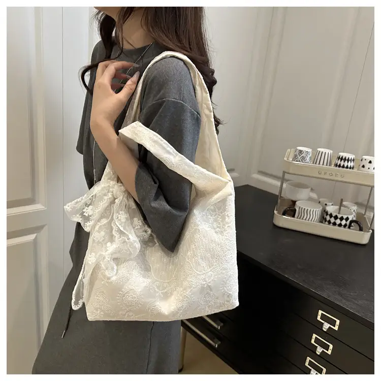 White Lace Shoulder Bag Large Capacity Women — feature 10