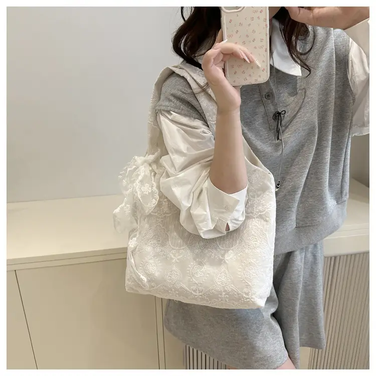 White Lace Shoulder Bag Large Capacity Women — feature 15