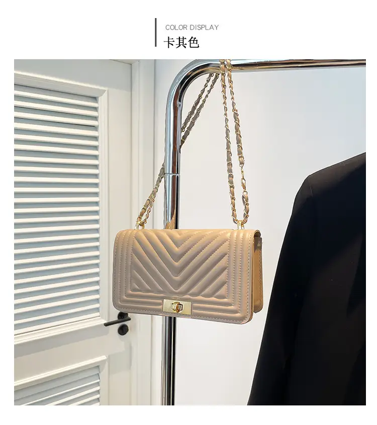 Korean Style Chain Crossbody Bag Beige Square Women's 2025 — feature 14