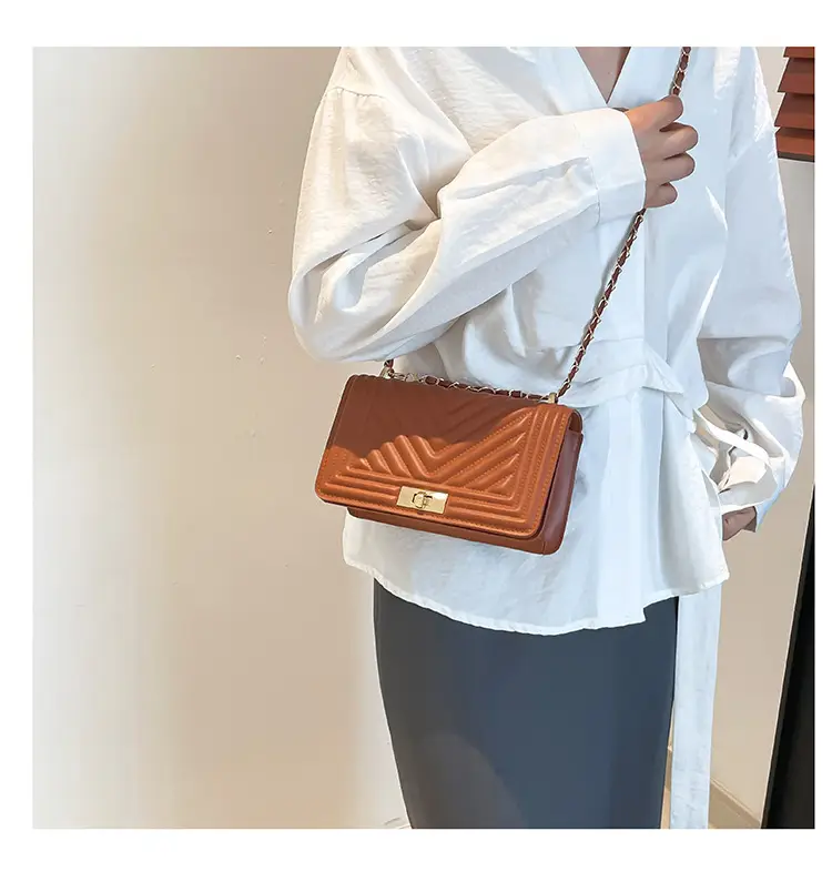Korean Style Chain Crossbody Bag Beige Square Women's 2025 — feature 18