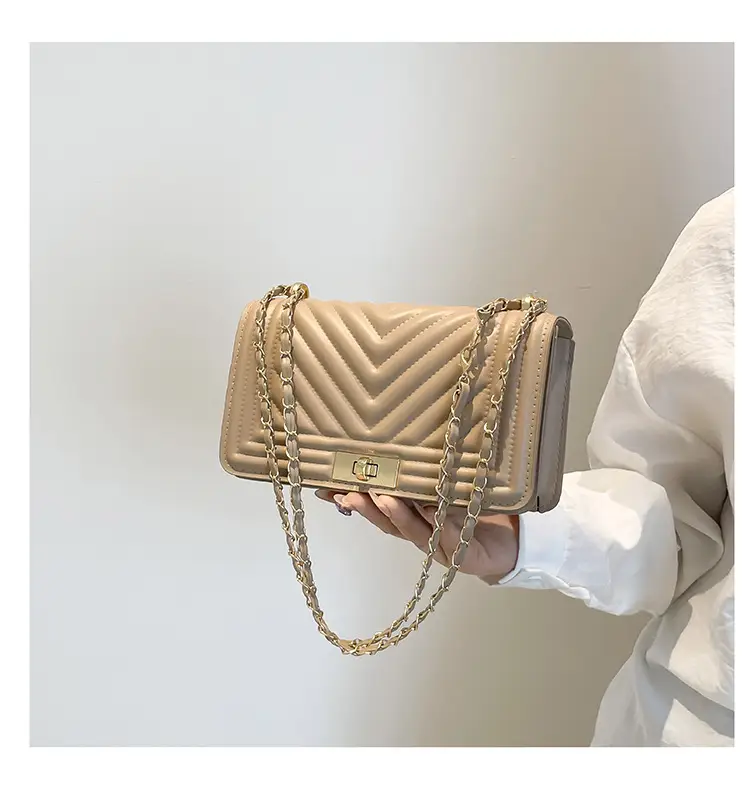 Korean Style Chain Crossbody Bag Beige Square Women's 2025 — feature 25