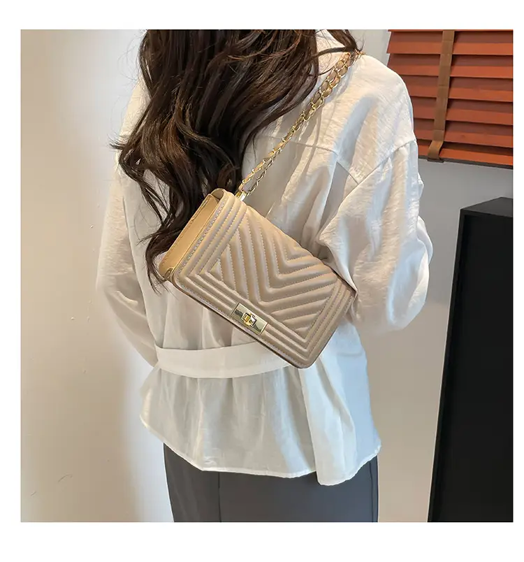 Korean Style Chain Crossbody Bag Beige Square Women's 2025 — feature 26
