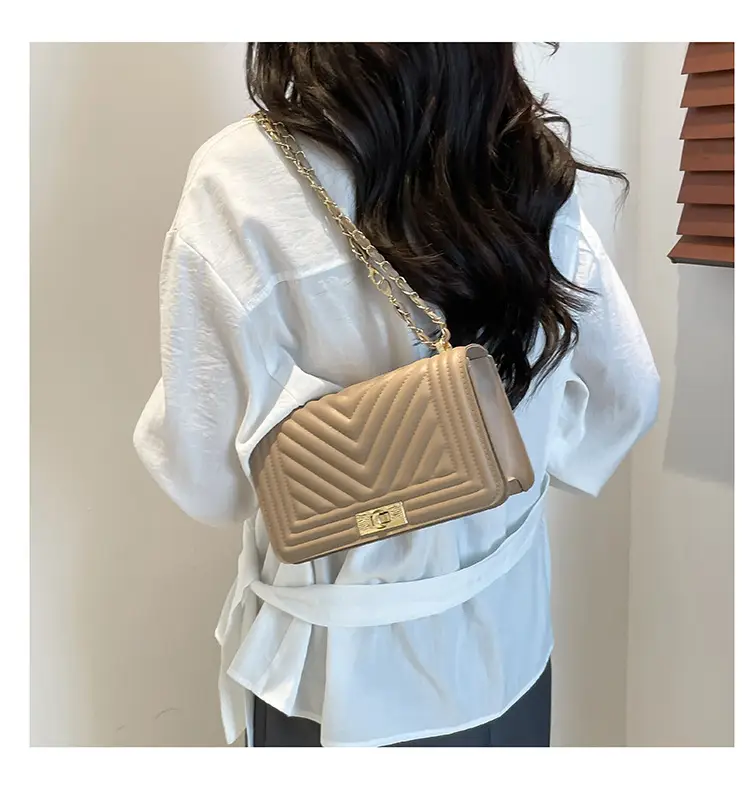 Korean Style Chain Crossbody Bag Beige Square Women's 2025 — feature 27