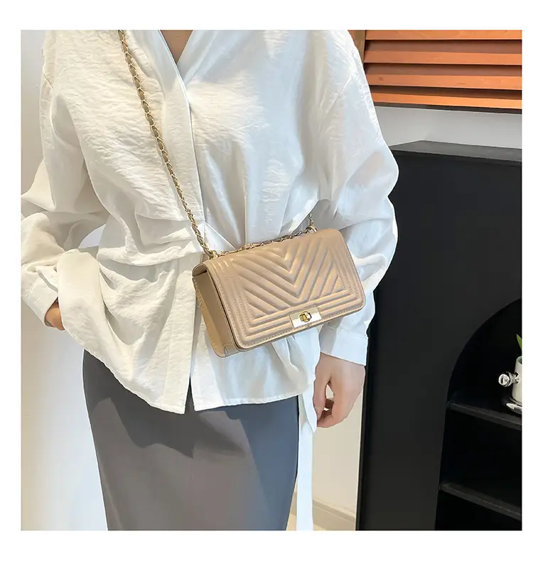 Korean Style Chain Crossbody Bag Beige Square Women's 2025 — feature 28