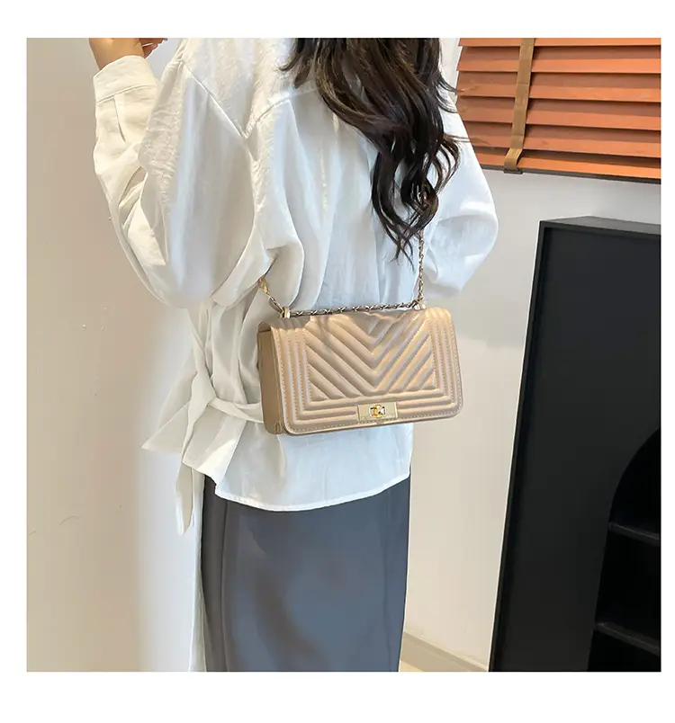 Korean Style Chain Crossbody Bag Beige Square Women's 2025 — feature 29
