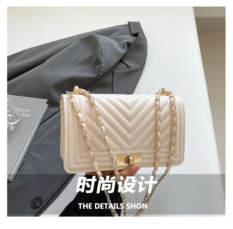 Korean Style Chain Crossbody Bag Beige Square Women's 2025 — feature 3