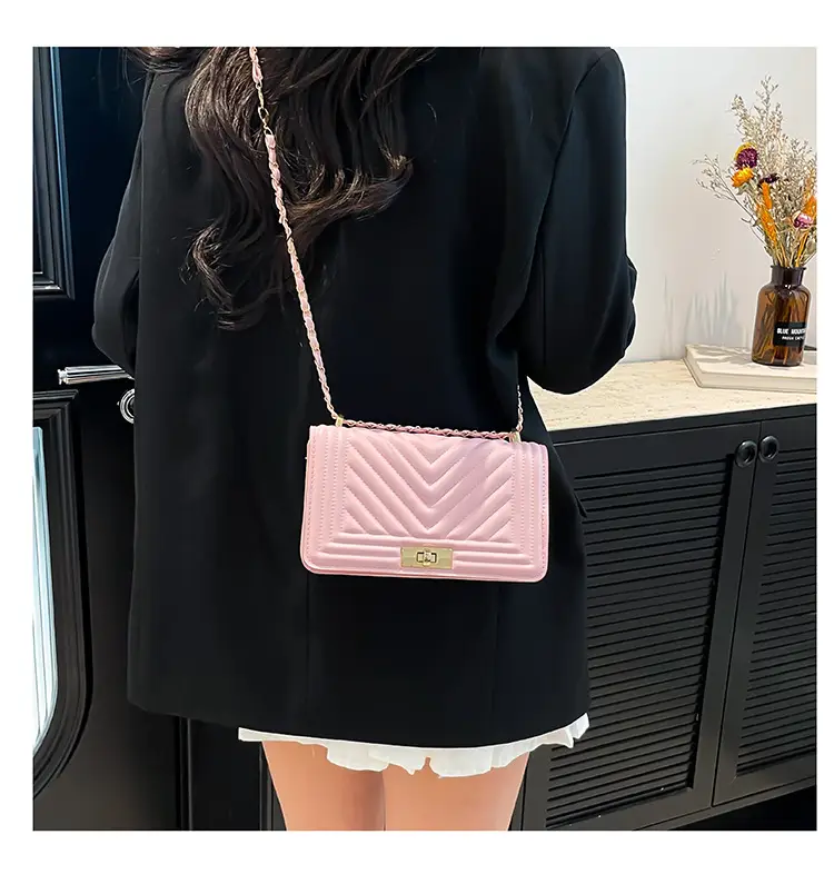 Korean Style Chain Crossbody Bag Beige Square Women's 2025 — feature 31