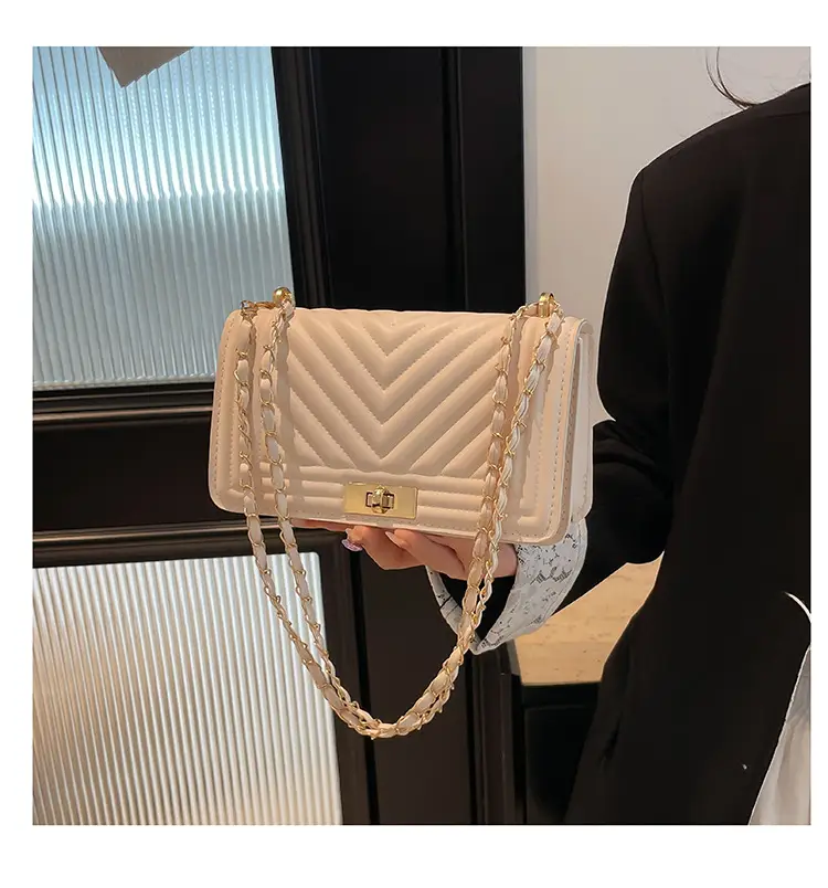 Korean Style Chain Crossbody Bag Beige Square Women's 2025 — feature 33