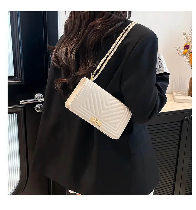 Korean Style Chain Crossbody Bag Beige Square Women's 2025 — feature 34