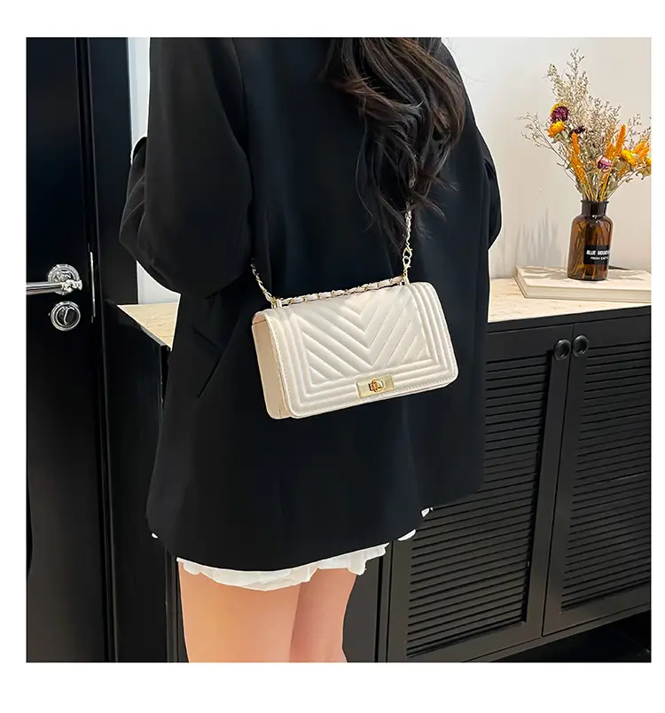Korean Style Chain Crossbody Bag Beige Square Women's 2025 — feature 37