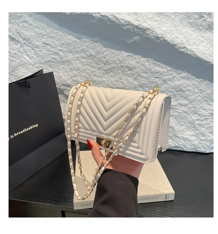Korean Style Chain Crossbody Bag Beige Square Women's 2025 — feature 39