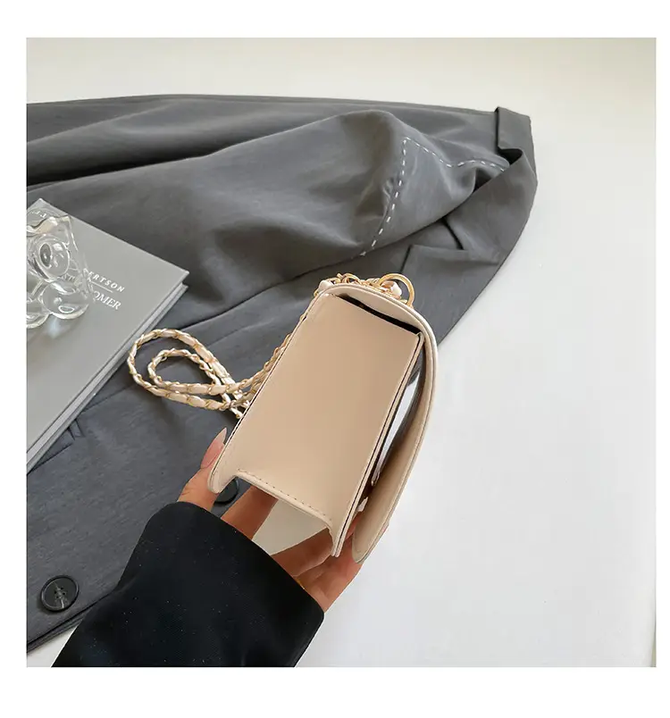 Korean Style Chain Crossbody Bag Beige Square Women's 2025 — feature 43