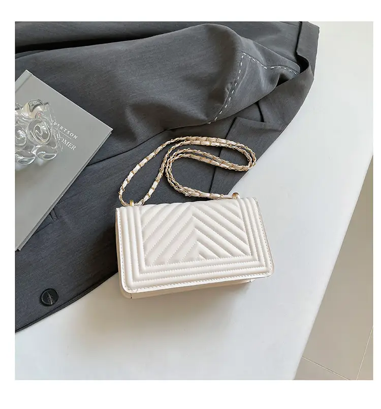 Korean Style Chain Crossbody Bag Beige Square Women's 2025 — feature 45