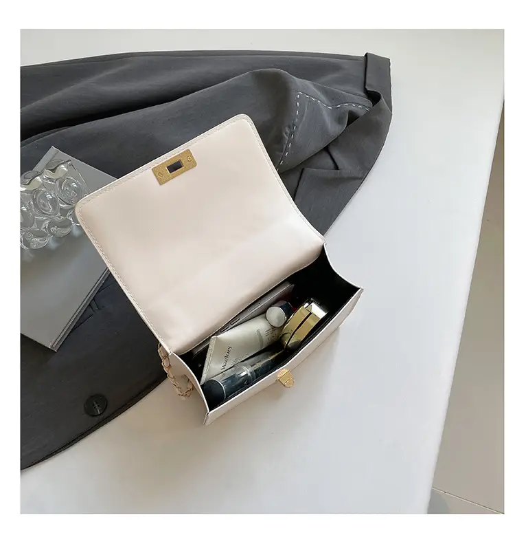 Korean Style Chain Crossbody Bag Beige Square Women's 2025 — feature 50