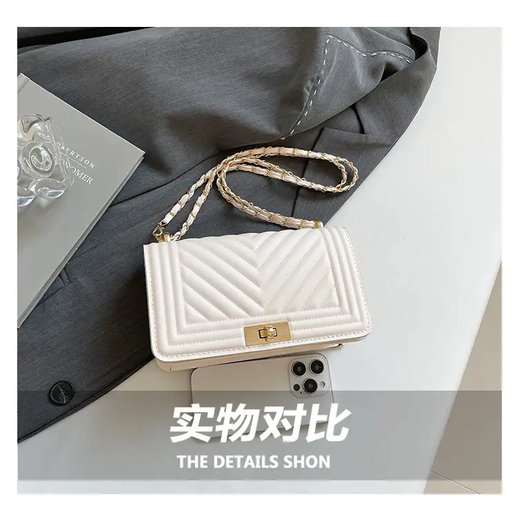 Korean Style Chain Crossbody Bag Beige Square Women's 2025 — feature 6