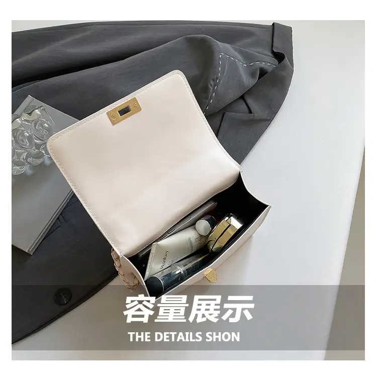 Korean Style Chain Crossbody Bag Beige Square Women's 2025 — feature 7