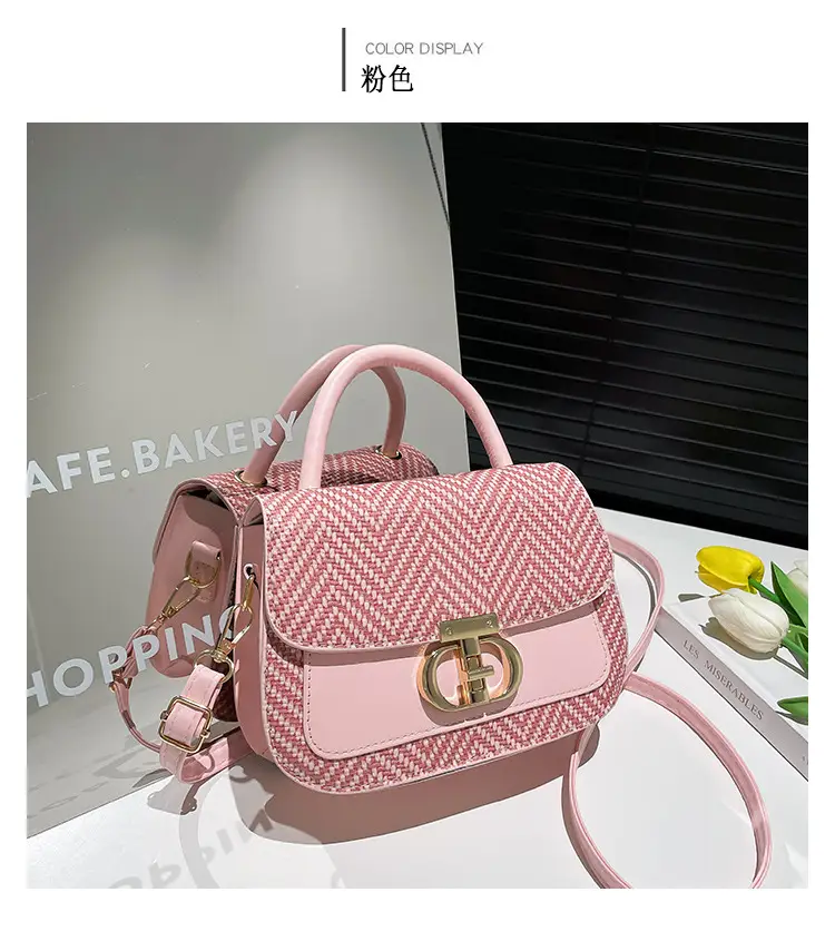 Green Patchwork Crossbody Bag with Lock Buckle 2025 — feature 22