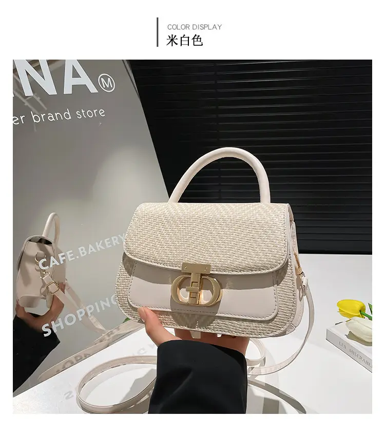 Green Patchwork Crossbody Bag with Lock Buckle 2025 — feature 24