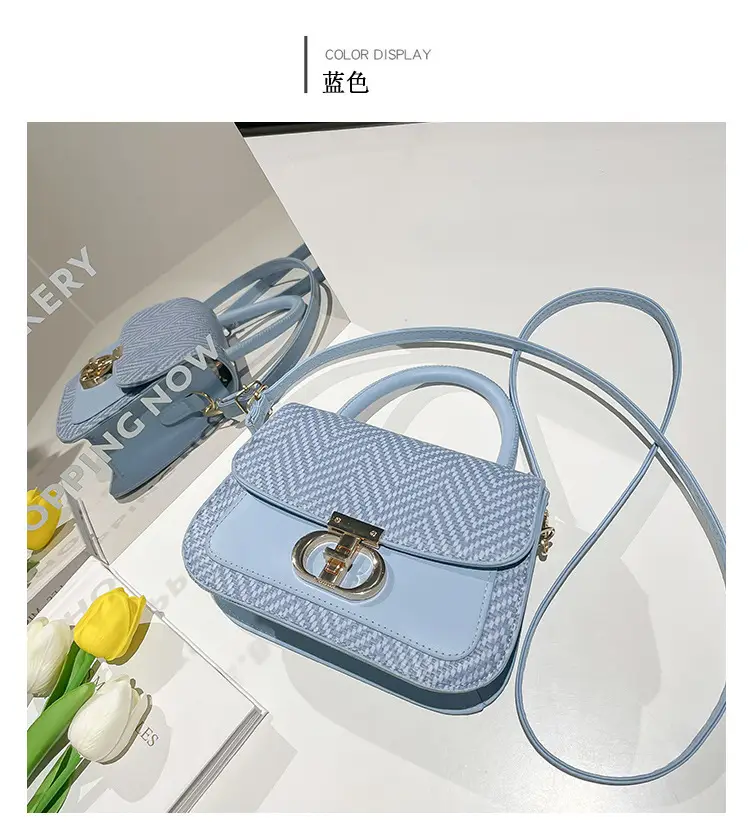 Green Patchwork Crossbody Bag with Lock Buckle 2025 — feature 25