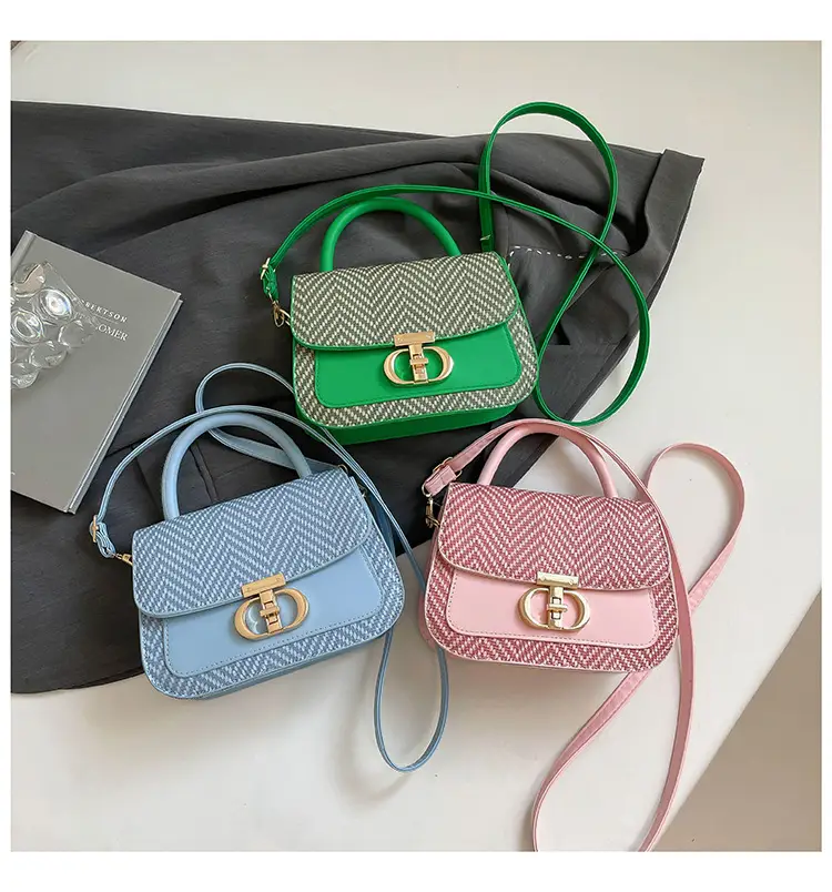 Green Patchwork Crossbody Bag with Lock Buckle 2025 — feature 33