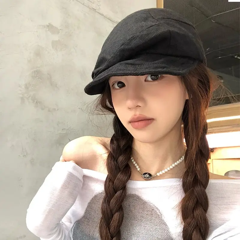 Japanese Style Cotton Linen Cloud Beret for Women - Image 4