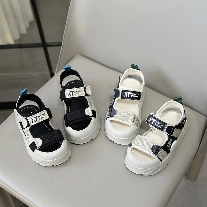 Children's Black White Anti-Collision Sandals Summer