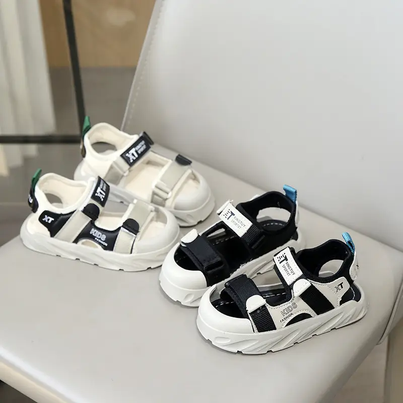Children's Black White Anti-Collision Sandals Summer